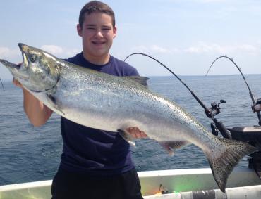 King salmon fishing on the eastern basin of lake Ontario, NY