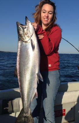 King salmon fishing on the eastern basin of lake ontario. May 2014