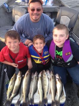 Oneida drift boat fishing for walleyes.  May 2014