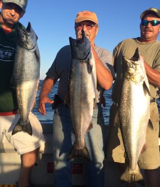 Lake Ontario Charter fishing for King Salmon near Pulaski NY.