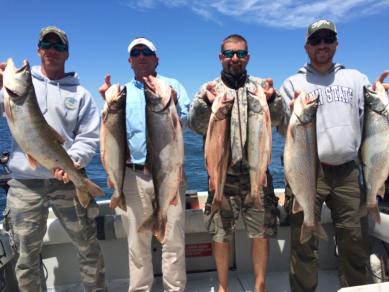 Lake Ontario charter boat fishing near the Salmon River , NY