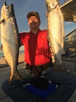 Lake Ontario charter boat fishing for king salmon